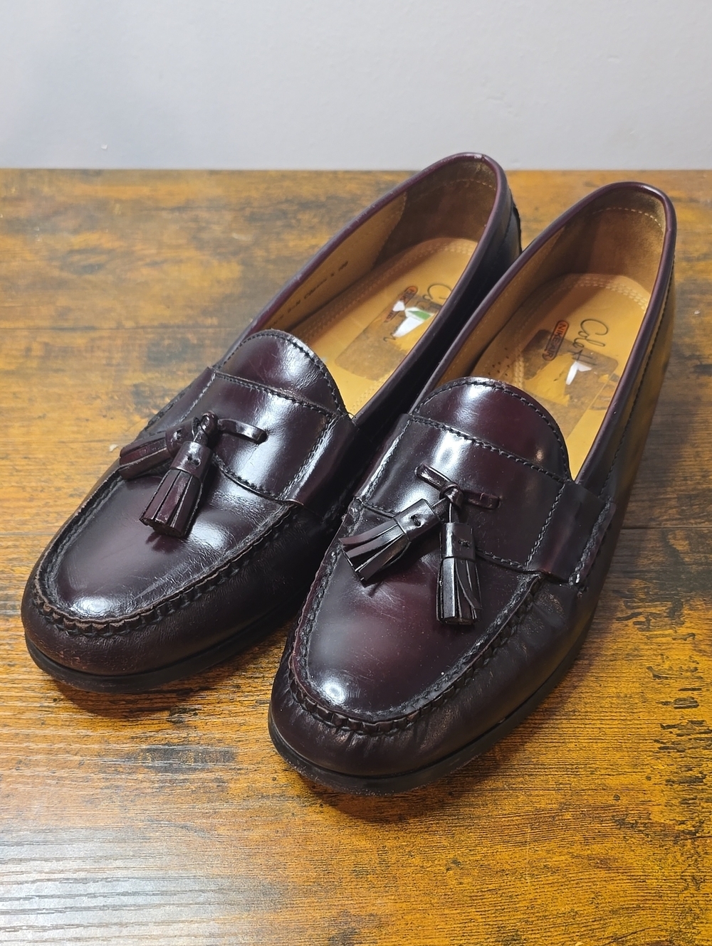 Cole Haan Men's Burgundy Tassel Loafers Nike Air Comfort Size 9.5 N